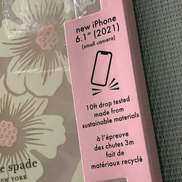 Kate Spade Apple iPhone 13 Pro Protective Hard Shell Case in Hollyhock Floral - Picture 11 of 12